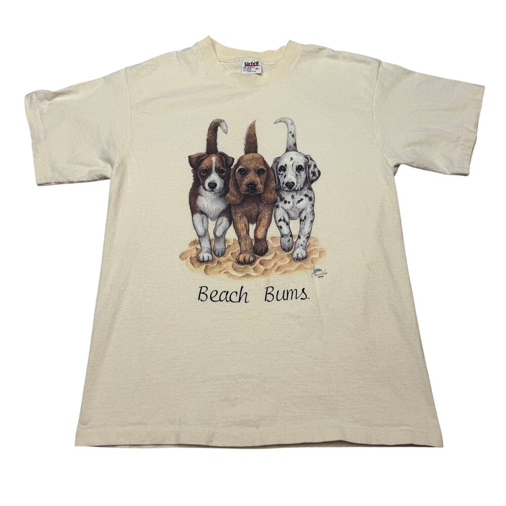 Vintage 90s Beach Bum Dogs Double Sided T Shirt Men's Medium Bob Harrison